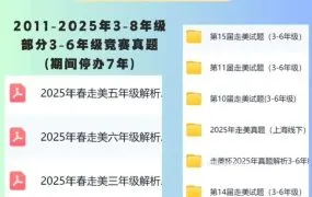 2025走美杯数学竞赛历年真题资源合集+备考指南 2012-2025年3-8年级真题+答案解析PDF+WORD电子版下载