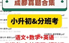 2025成都小升初名校语文数学英语真题模拟题+七年级入学分班考试模拟题资料合集 PDF+WORD电子版网盘下载