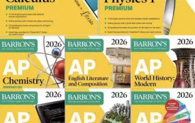Barron's AP Premium 2026最新巴郎AP教材合集 微积分 生物 化学 物理1 英语语言与写作 美国史 世界史 心理学 人文地理 统计学 预备微积分 CSA CSP 百度云网盘下载