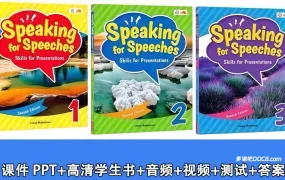Speaking for Speeches 2ed 1-3 初高中英语演讲启蒙教材PDF电子版学生书教师指导测试卷 课件PPT 音频视频 百度云网盘下载