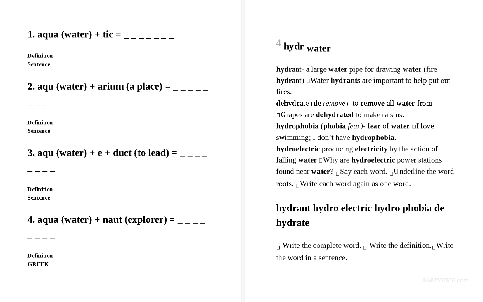A Course of Study in Latin and Greek Word Roots - Internal Page Screenshot