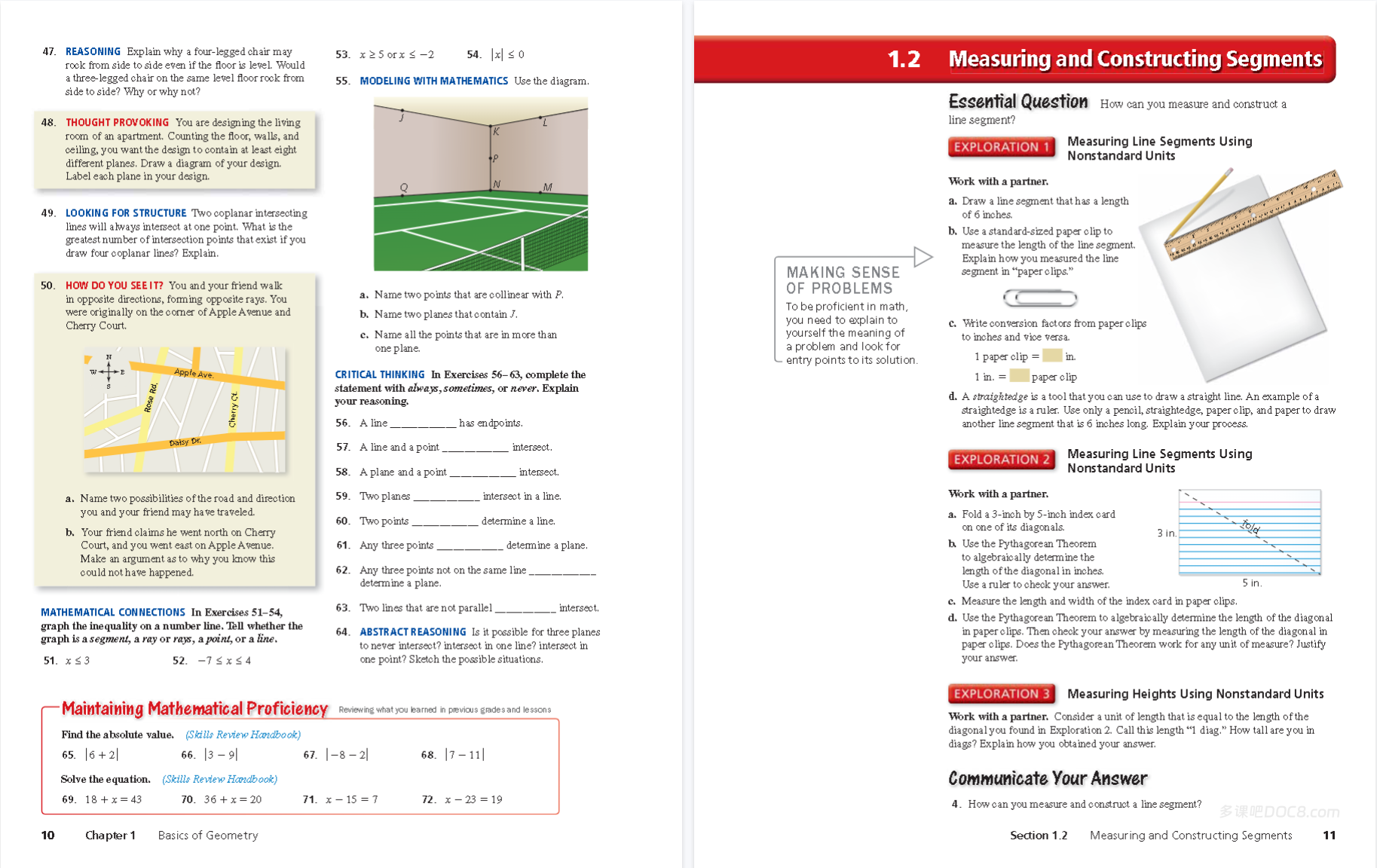 Big Ideas Math Algebra 1 2 Geometry 美国高中大思想数学教材代数1 几何 代数2 内页截图