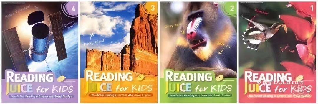 Reading Juice for Kids 1-4 美国小学非虚构阅读强化训练深度解析 PDF电子版学生书练习册 百度云网盘下载