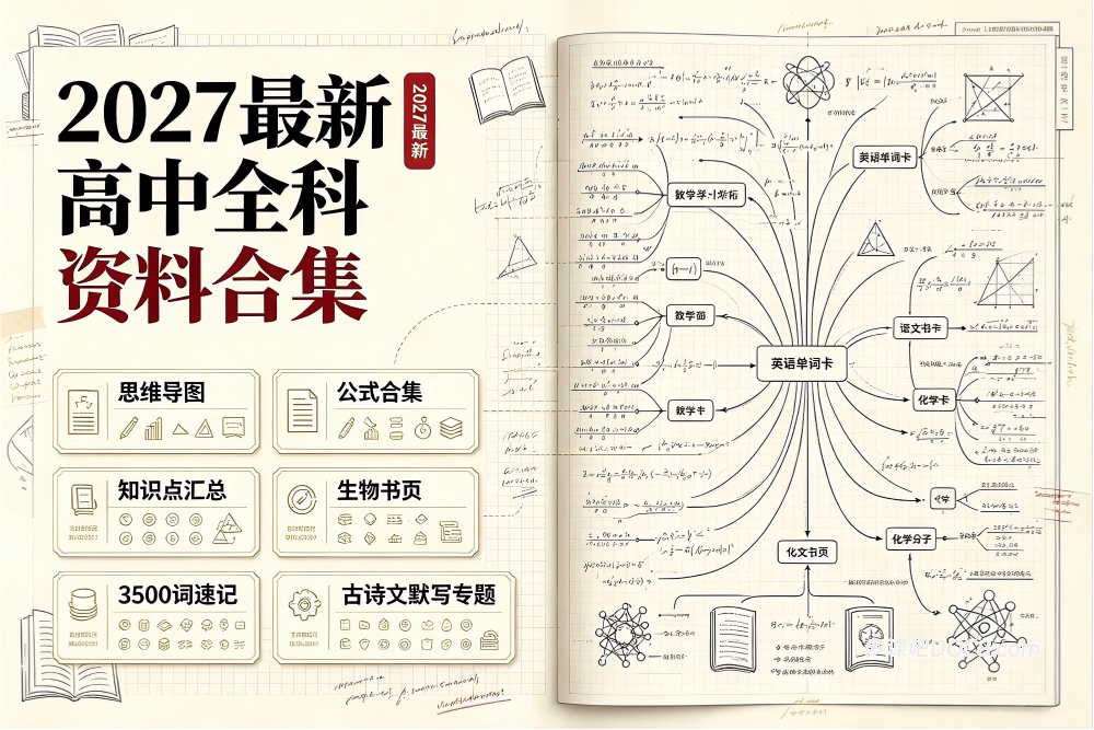 2027最新高考全科思维导图+公式合集+知识点汇总+3500词速记+古诗文默写专题 PDF+WORD电子版下载