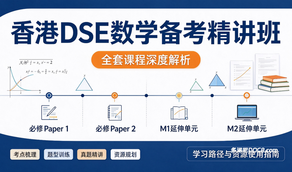 香港DSE数学备考精讲班全套课程深度解析：必修Paper 1/Paper 2与M1/M2延伸单元的学习路径与资源使用指南